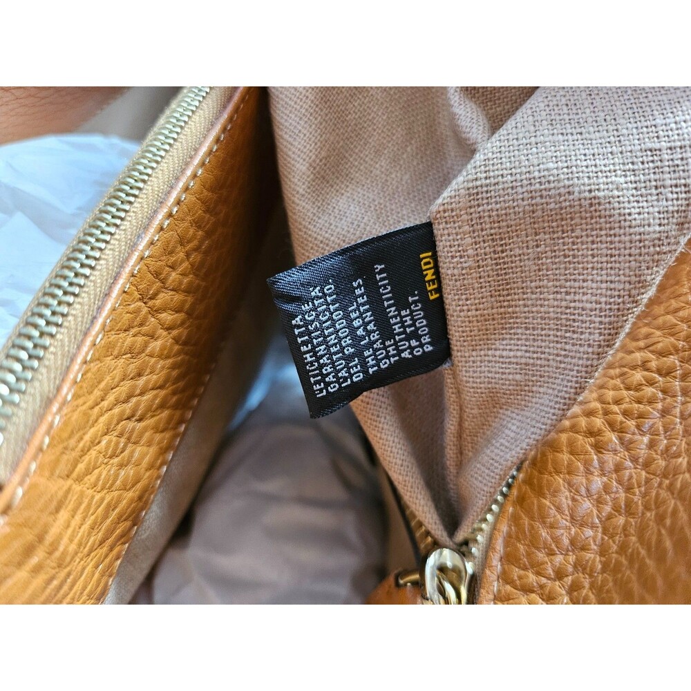 FENDI Large Selleria Linda Bag, orange brown, NEW - Picture 16 of 16